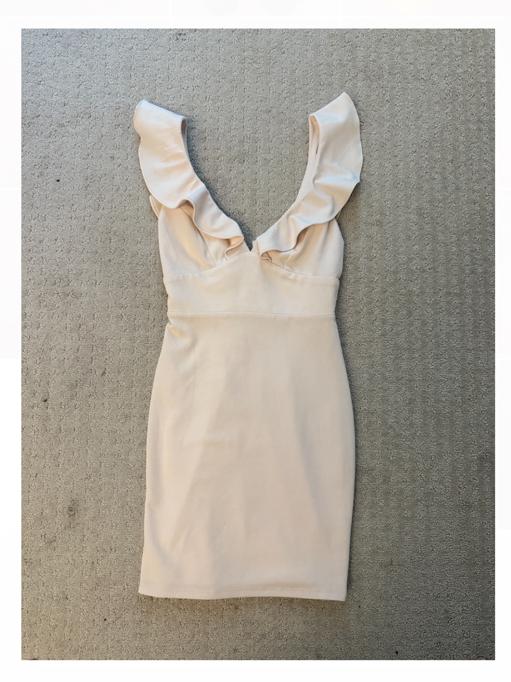 Lulu's Blush Ruffle V-Neck Mini Dress